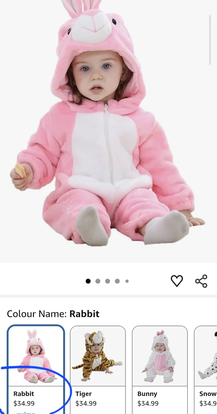 Pink Rabbit Baby Onesie Halloween  Costume 0-6M - photo 2