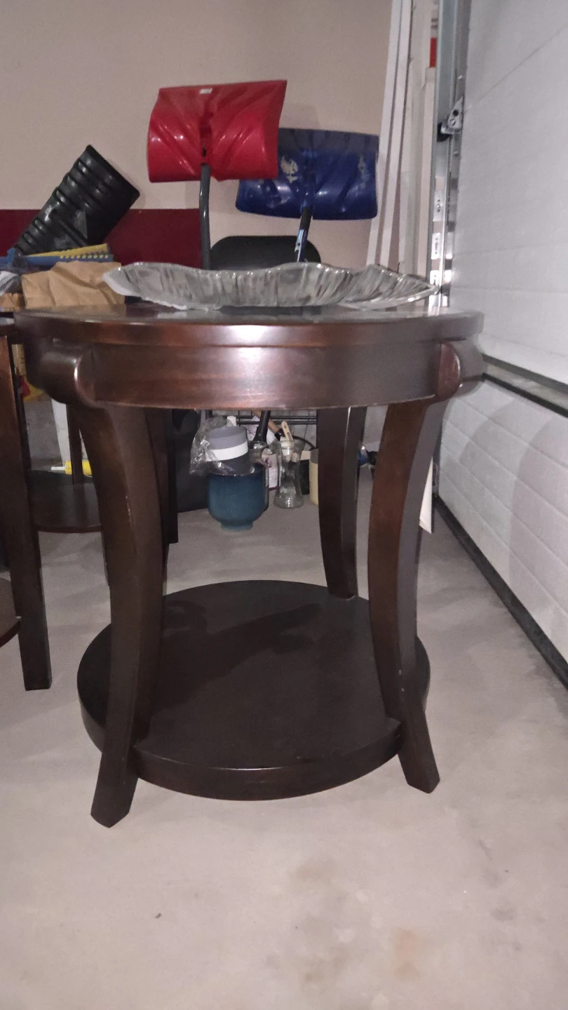 Dark Brown Round Side Table - photo 2