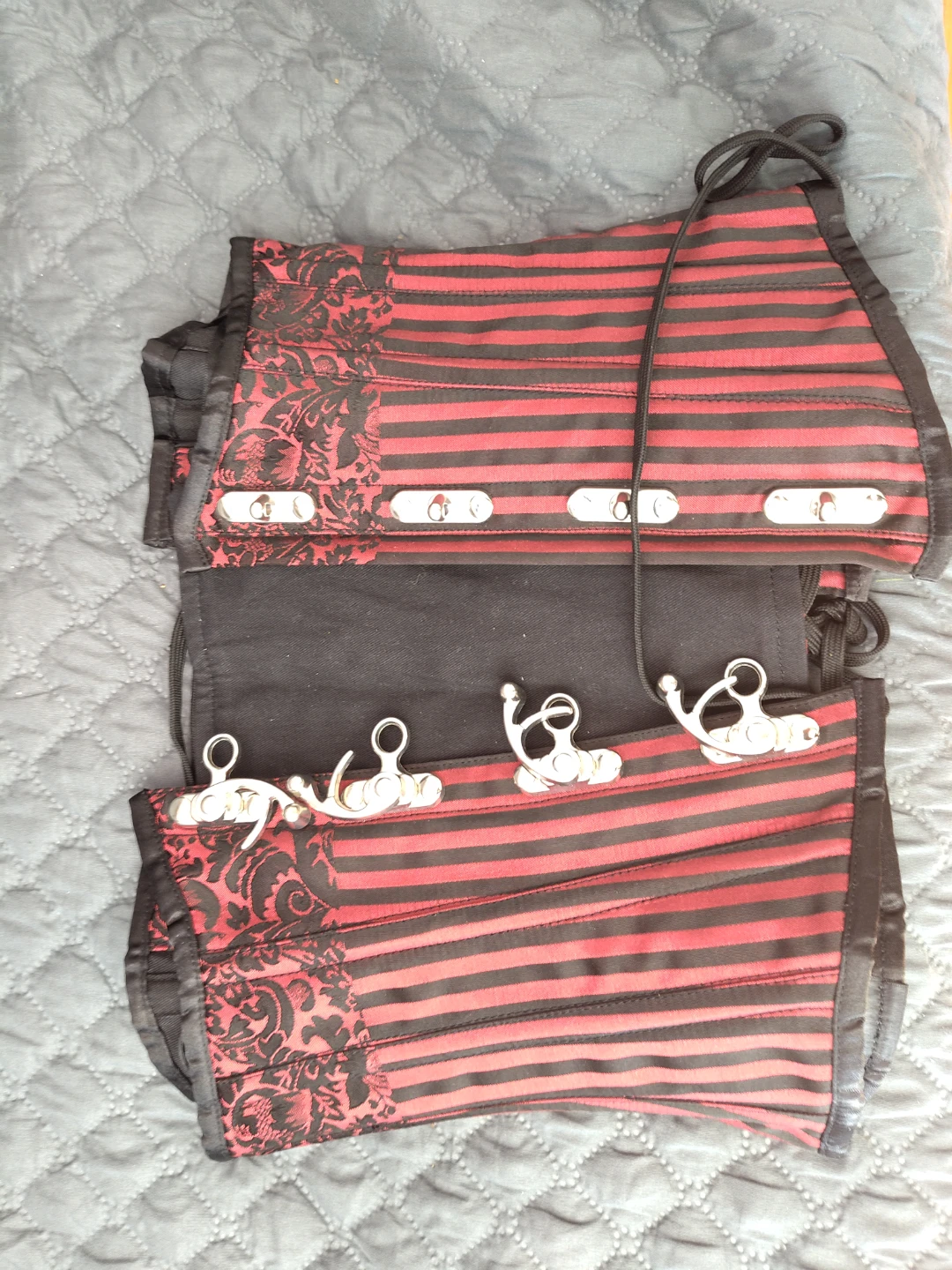 FREE - Red and black striped corset