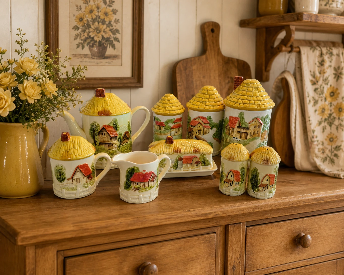 Vintage Cottage Ceramic Set
