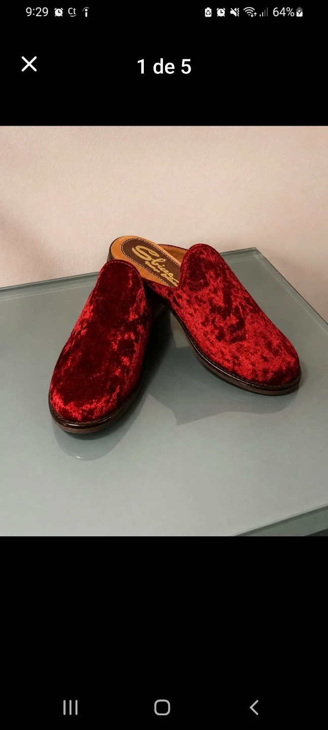 Sbicca Vintage Collection Velvet Mules Red