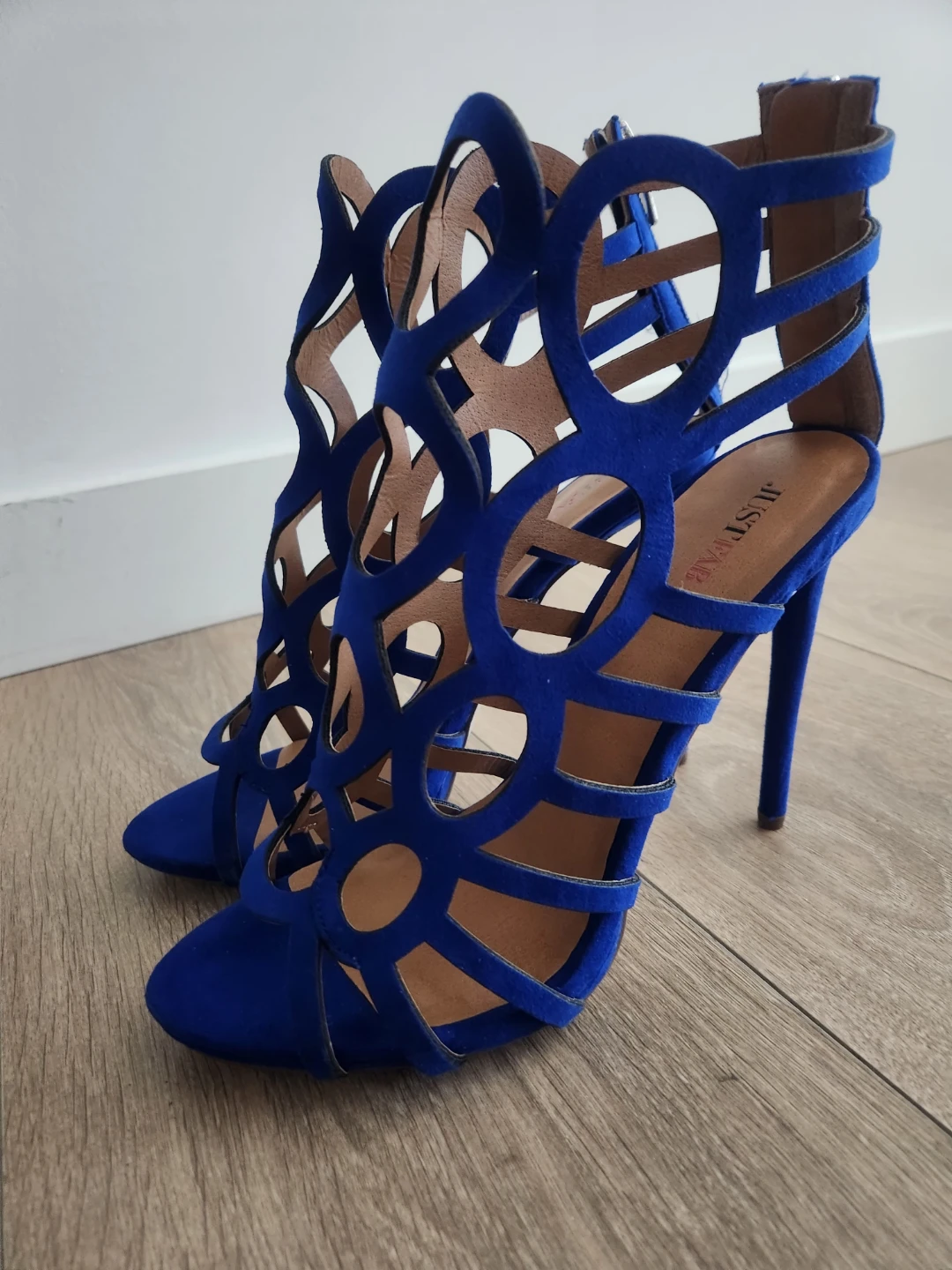 Like-new JustFab Royal Blue Cut-Out Stiletto Heels