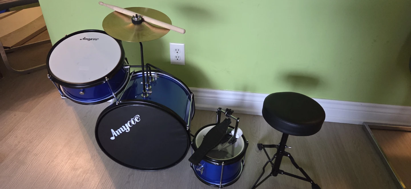 Amyove Kids Drum Set Blue