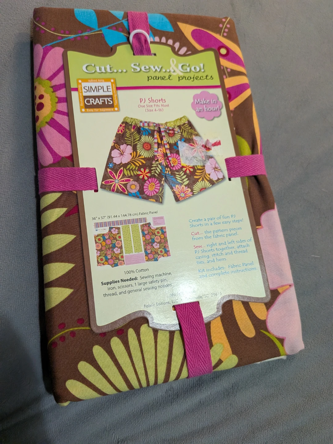 Cut Sew & Go PJ Shorts Fabric Panel Kit