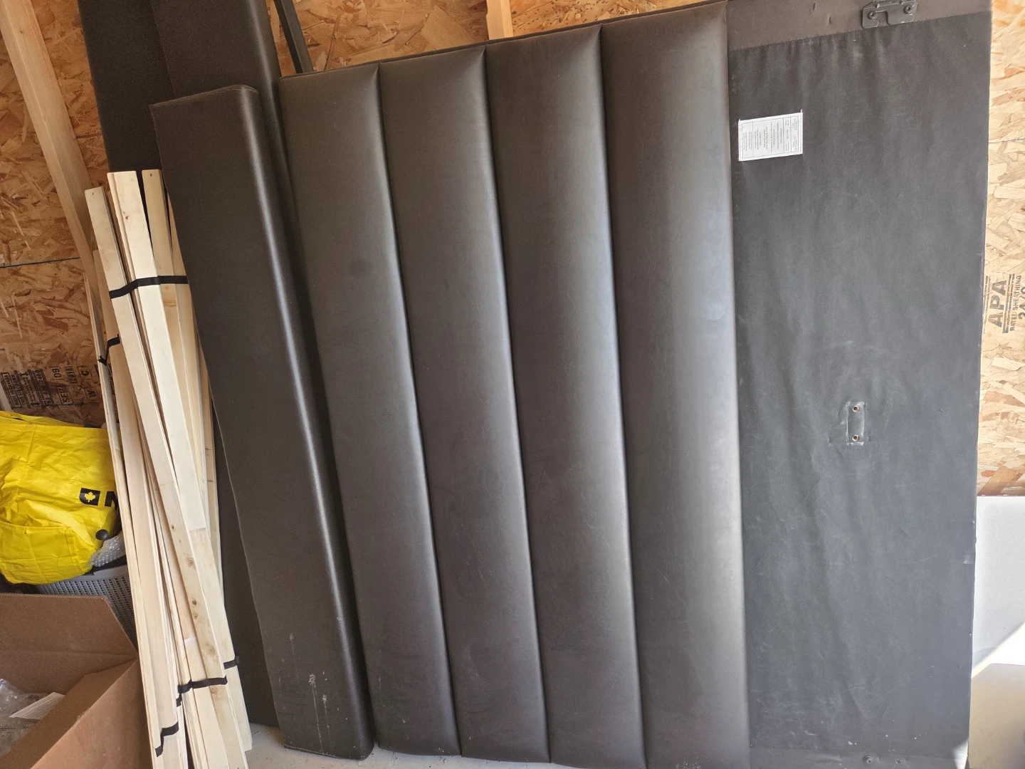Dark Brown Faux Leather Headboard - photo 2