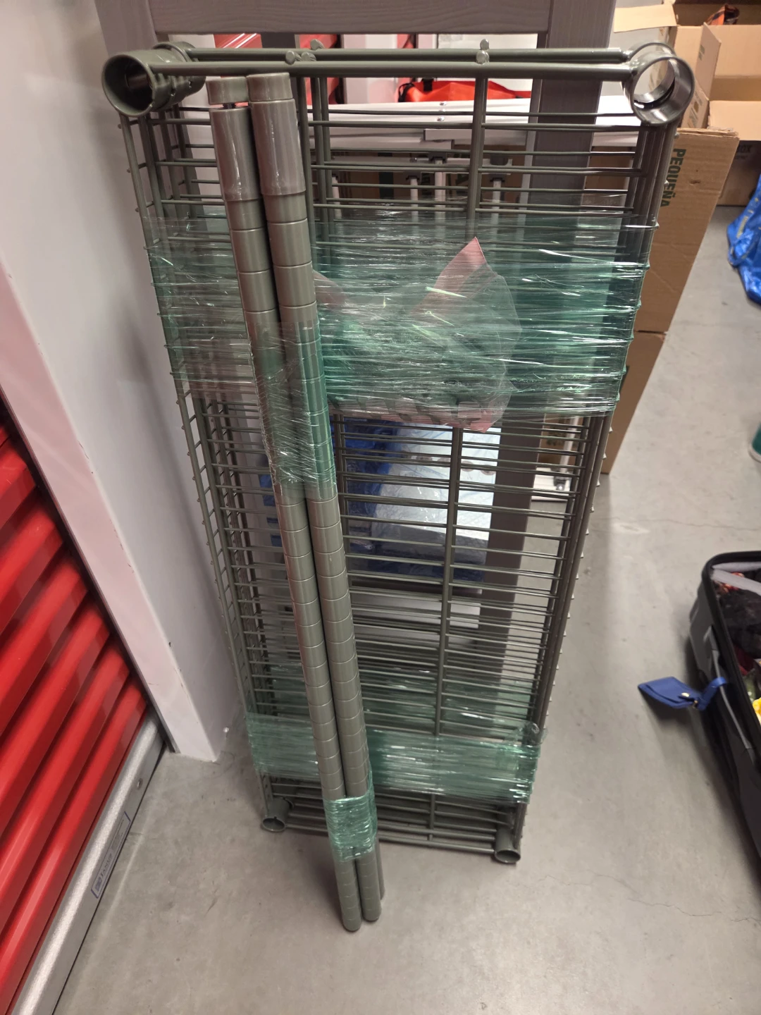 IKEA OMAR Grey-Green Shelving Unit