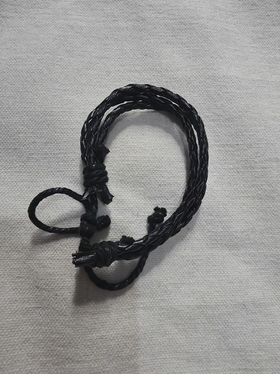 Black 3 Braided Leather Bracelet 🏈 - photo 2