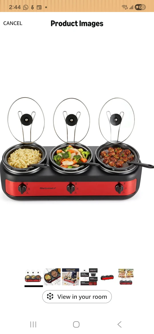 Elite Gourmet Triple Slow Cooker