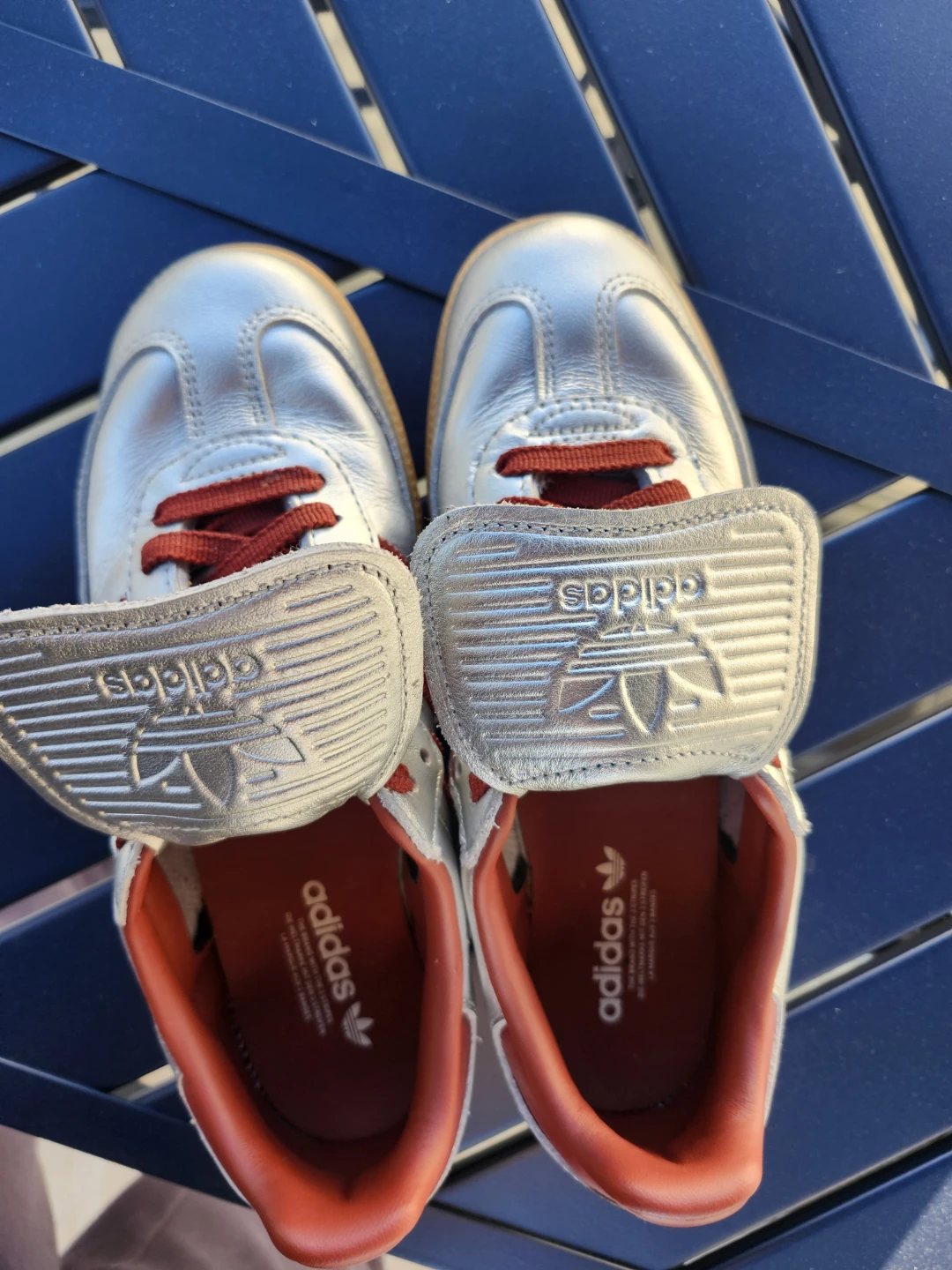 🏈Adidas Samba Sneakers Silver and Red
