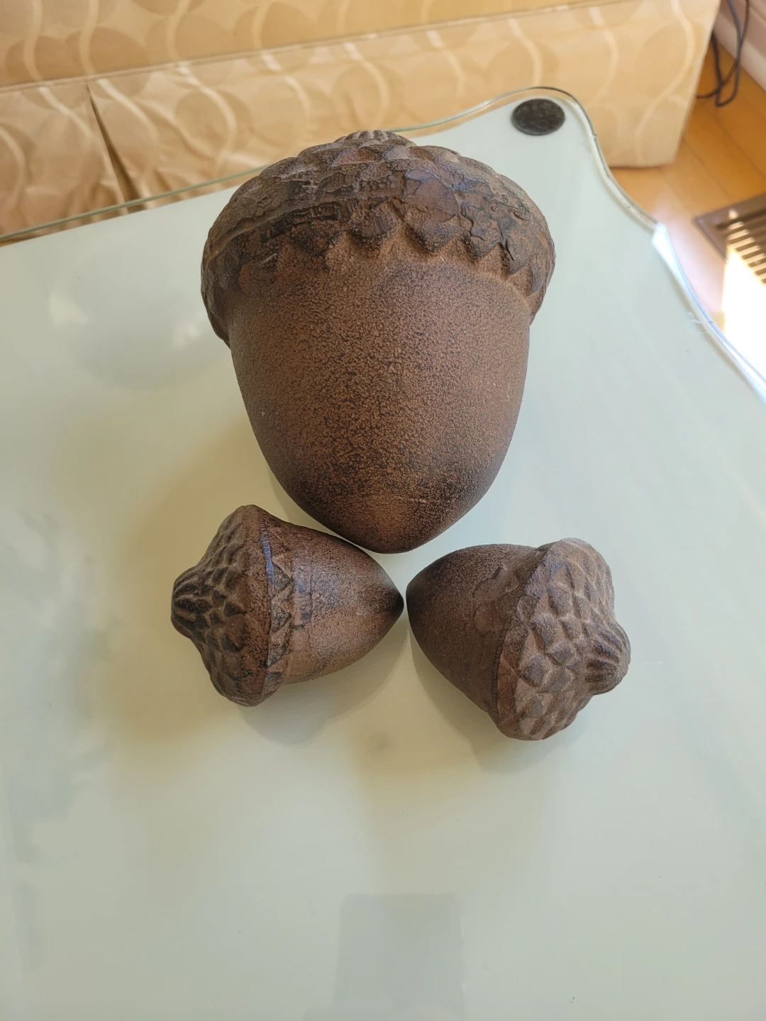 Cast Iron Acorn Decorative Set