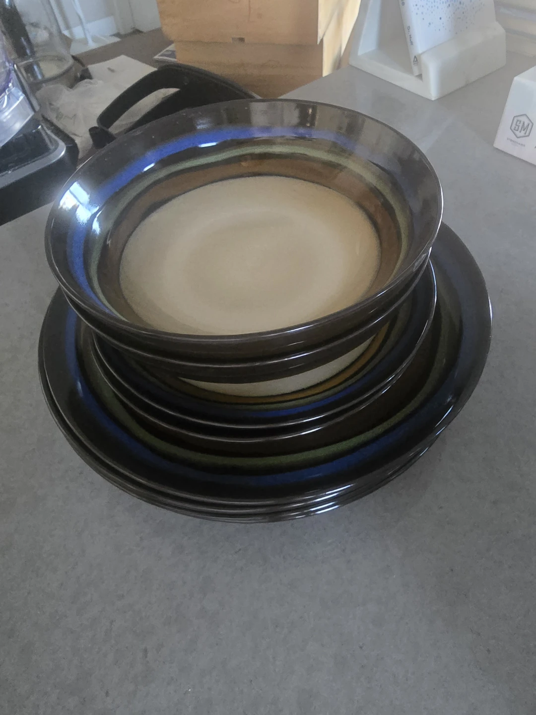 Dinning set of plates, serving plates and bowls
