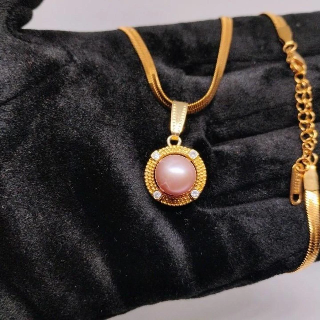 Pink Pearl Snake Necklace