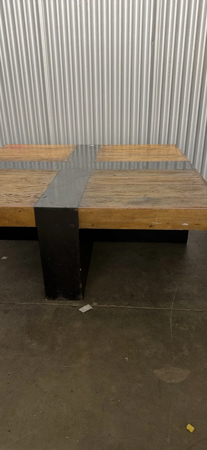 Rustic Wood and Metal Coffee Table - photo 2
