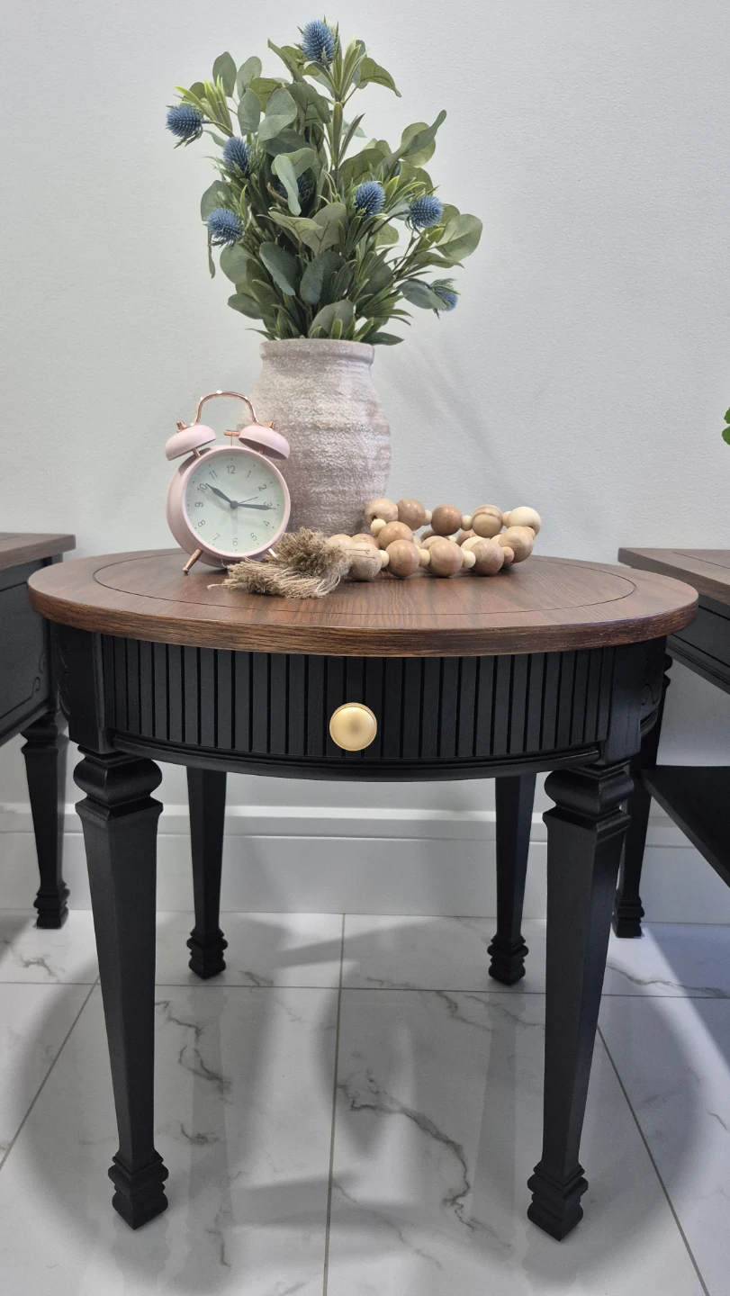 Refinished 3-Piece Nightstand & Accent Table Set
