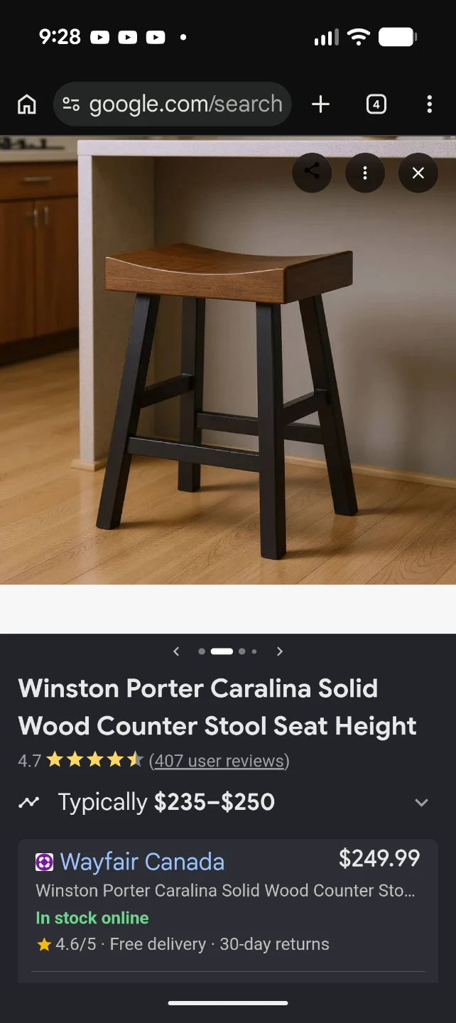 Baronet Solid Wood Bar Stool - photo 4