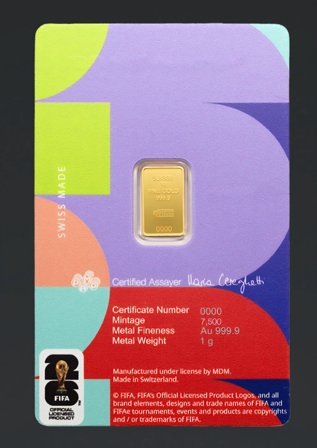 FIFA World Cup 26 Gold Bar 1g - photo 2
