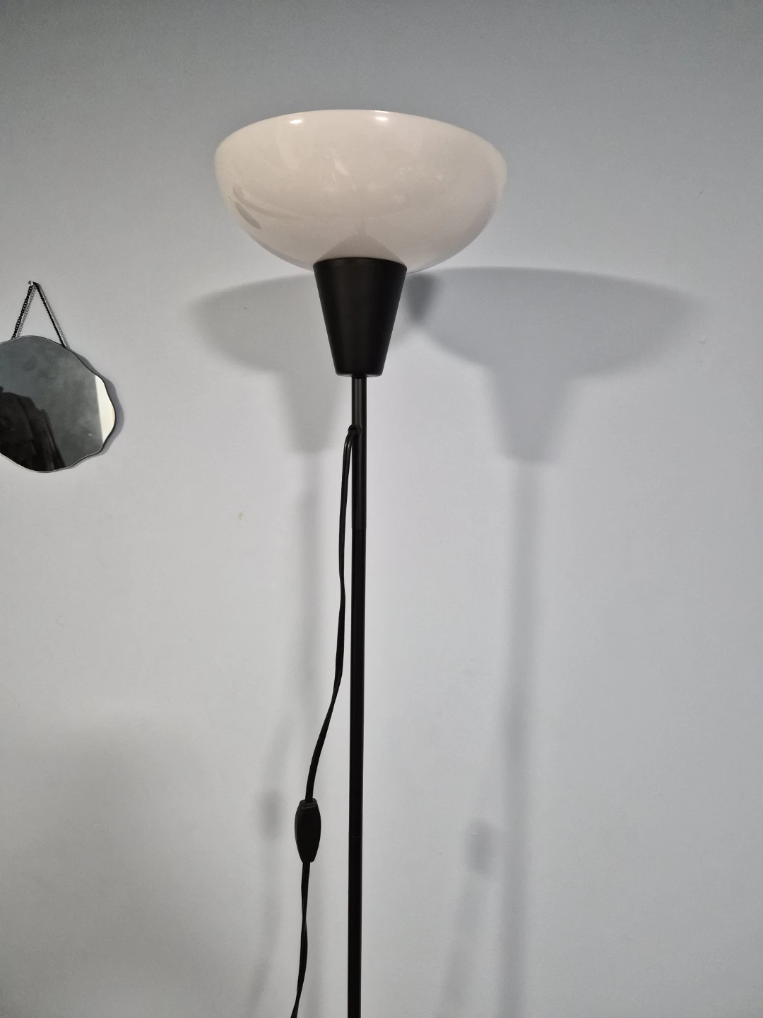Black Floor Lamp with White Shade