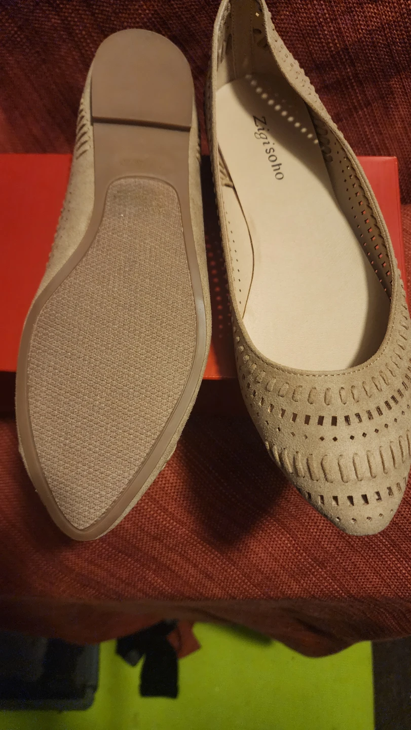 Zigi Soho Tan Laser-Cut Flat Shoes