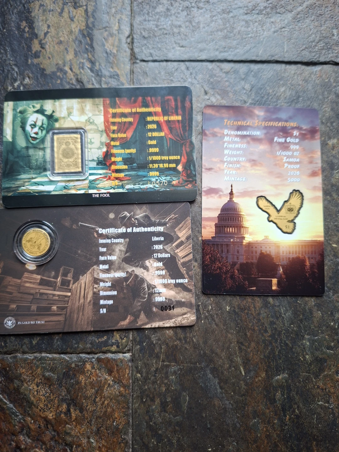 x3 .999 Pure Gold Commemorative Pieces - photo 2