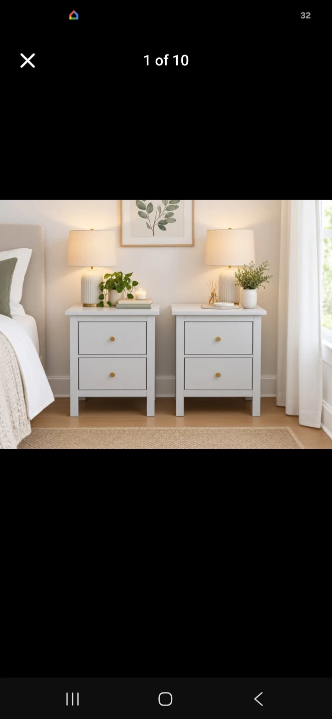 2 newly refinished solid wood nightstands
