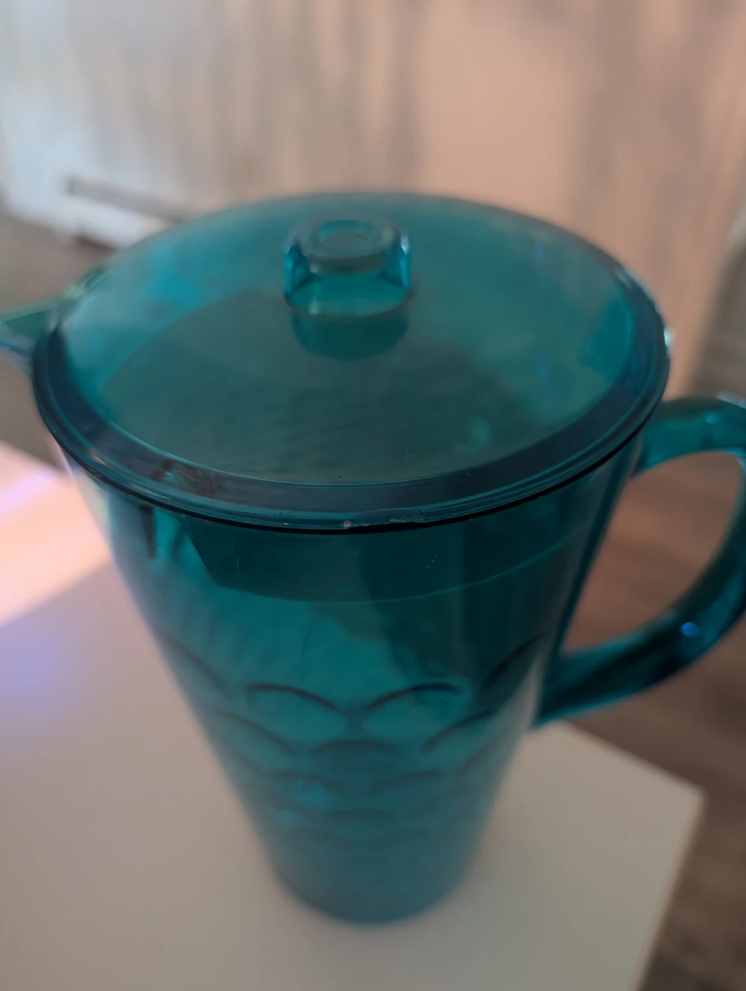 Teal Textured Pitcher with Lid