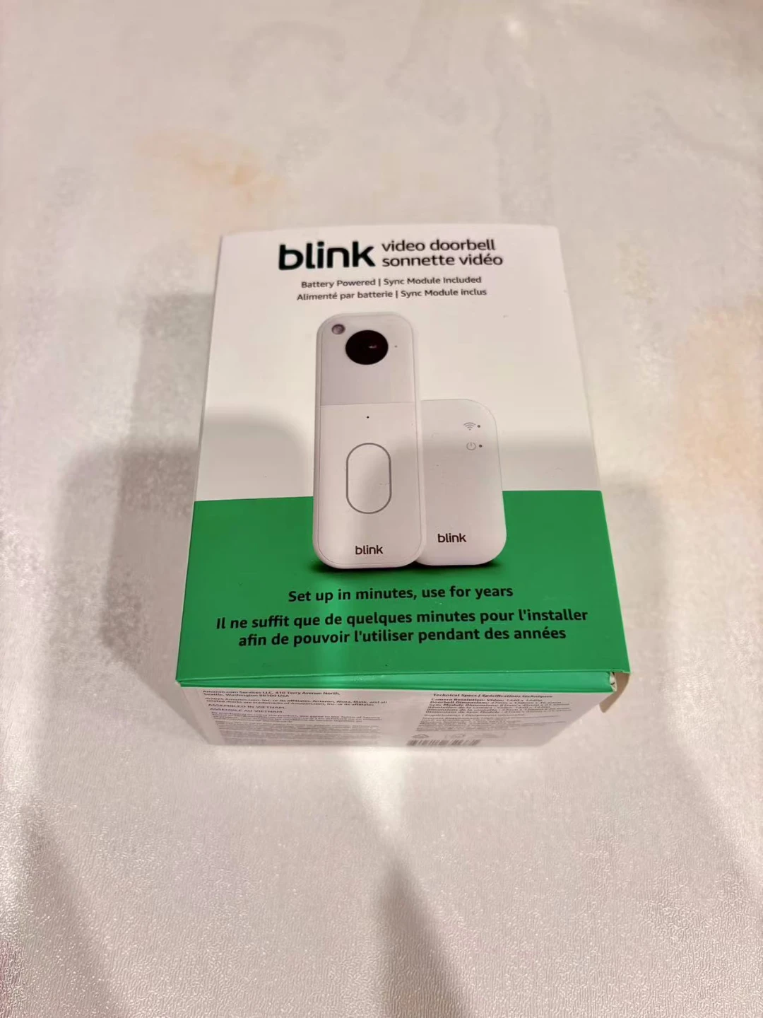 Blink Video Doorbell with Sync Module White