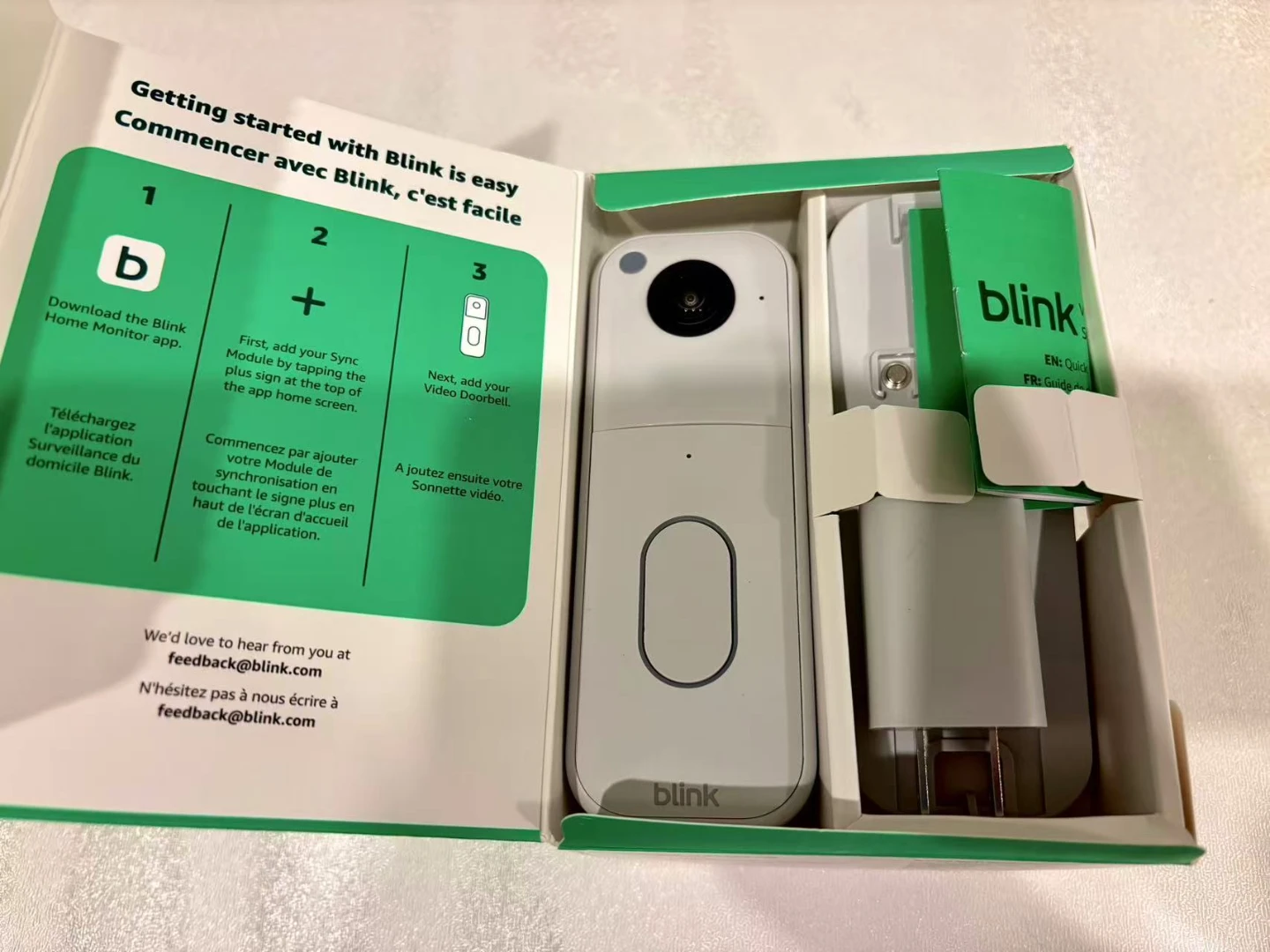Blink Video Doorbell with Sync Module White - photo 2