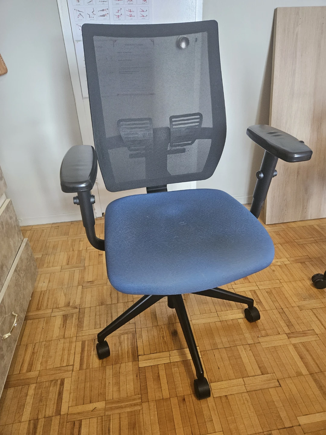 Mesh Back Office Chair with Blue Seat - photo 2