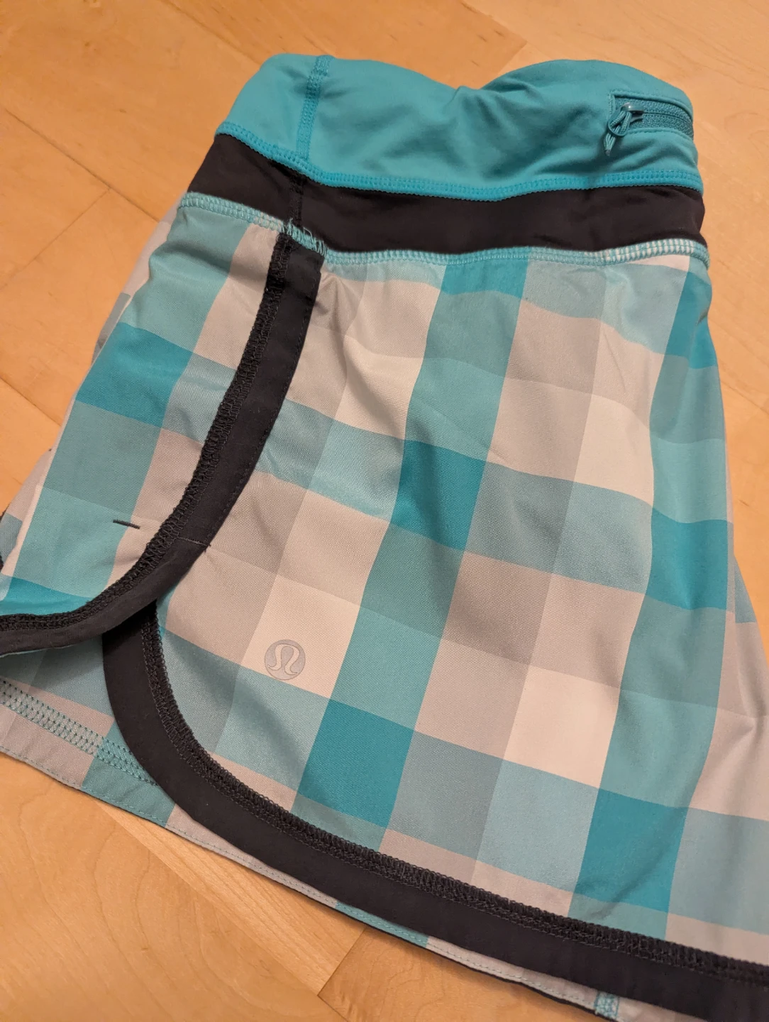 Lululemon Turbo Run Shorts, Checkered Turquoise - photo 3