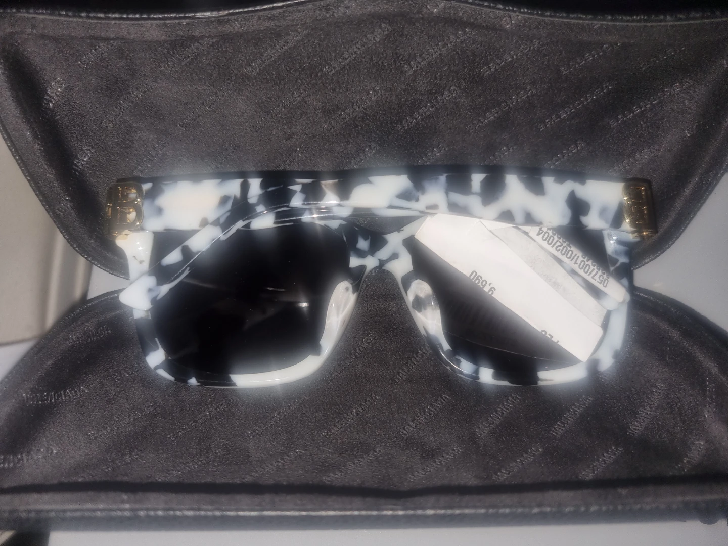 Balenciaga White and Black Pattern Sunglasses - photo 2