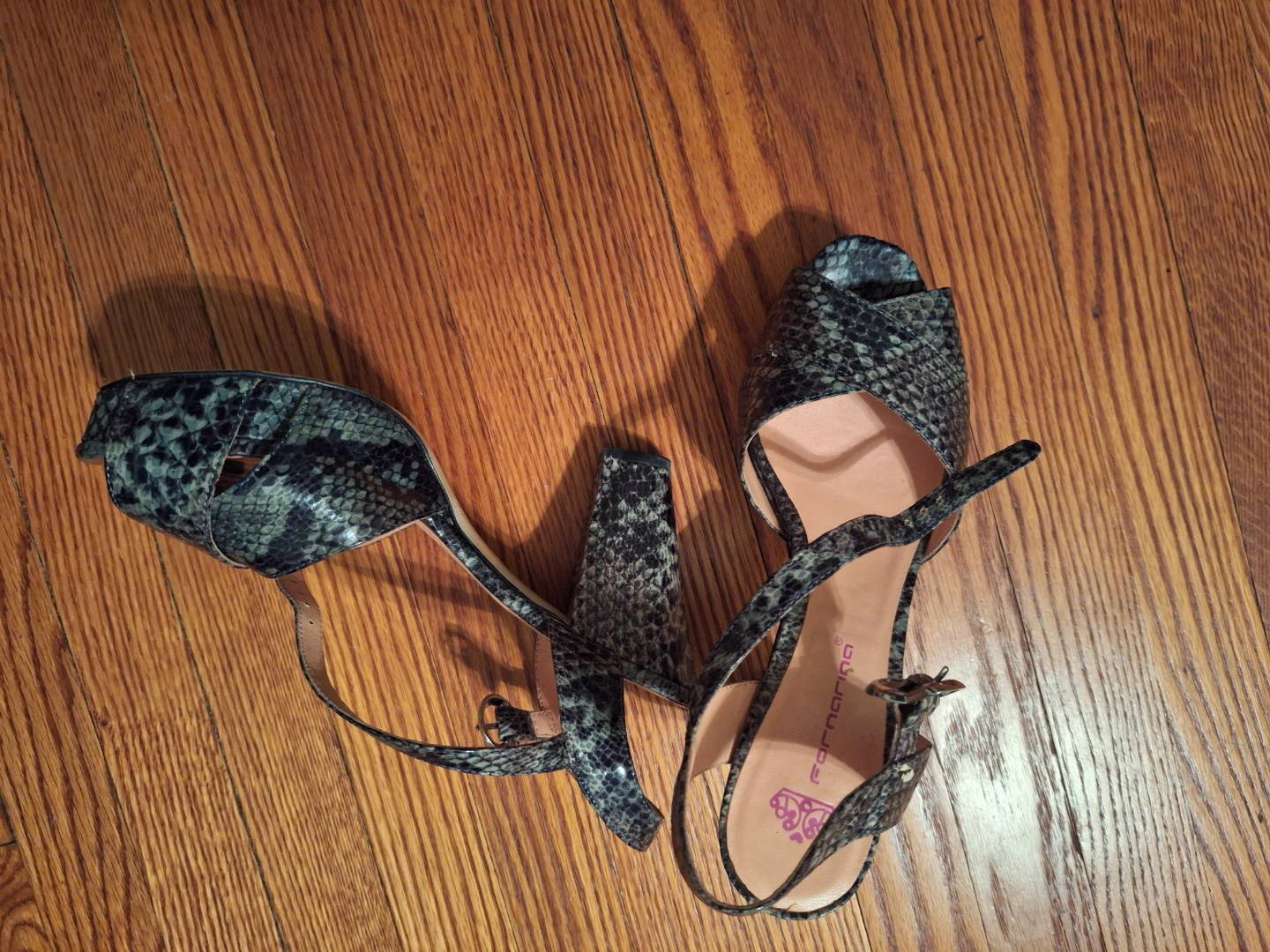 Snakeprint block heels - photo 2