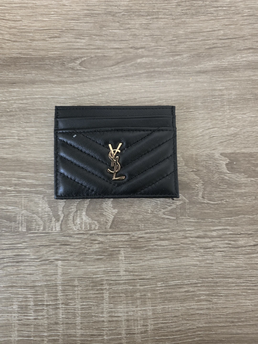 Yves Saint Laurent Black Quilted Card Holder