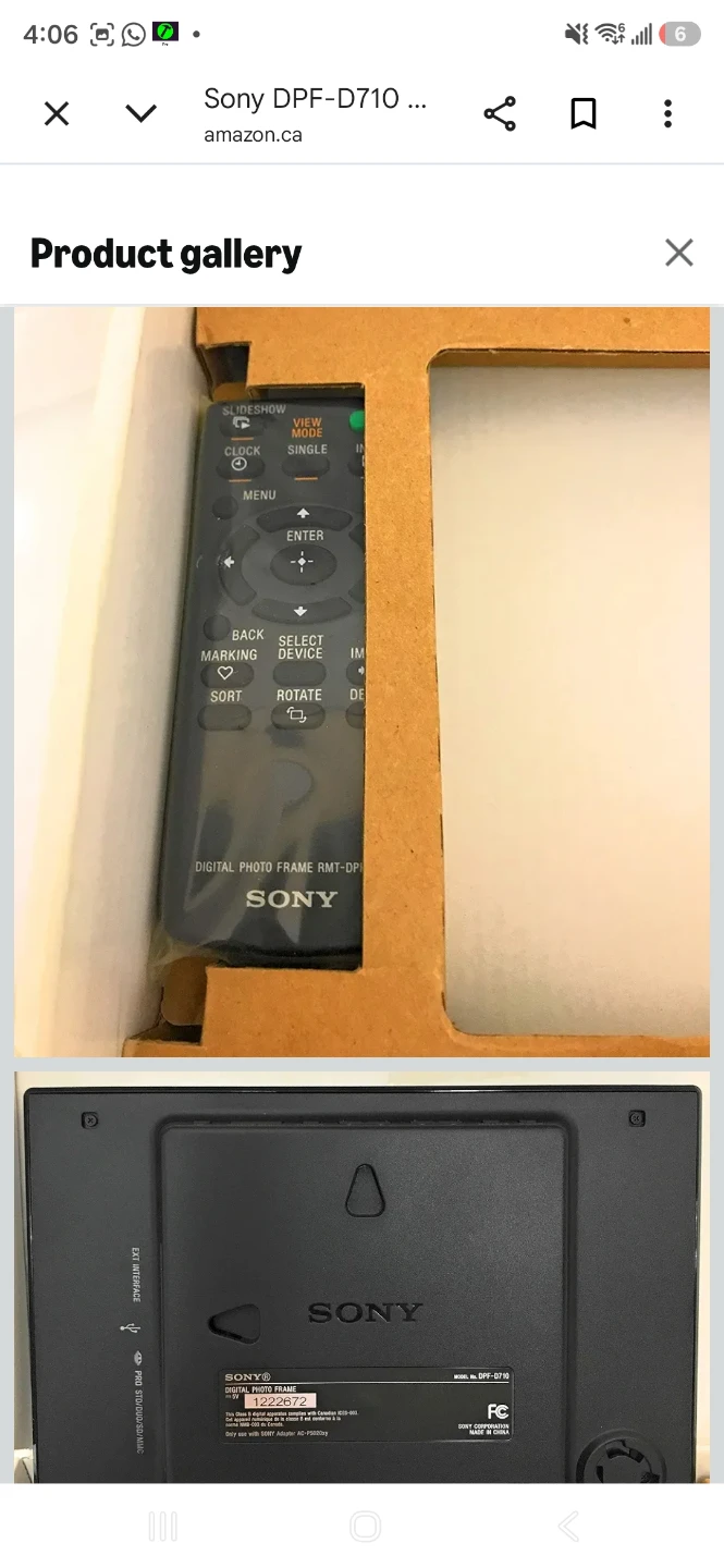 Sony S-Frame 7-inch Digital Photo Frame DPF-D710 - photo 5