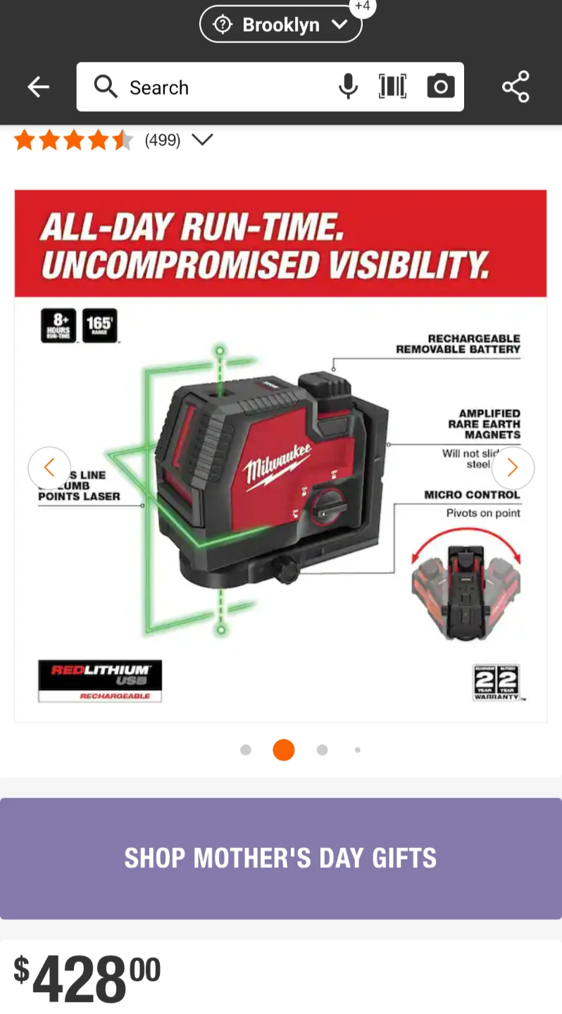 Milwaukee RECHARGEABLE Green Laser Level Combo - photo 2