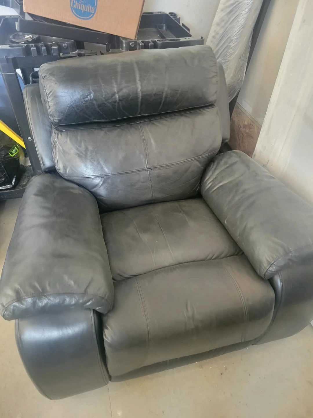 Black Leather Recliner Chair