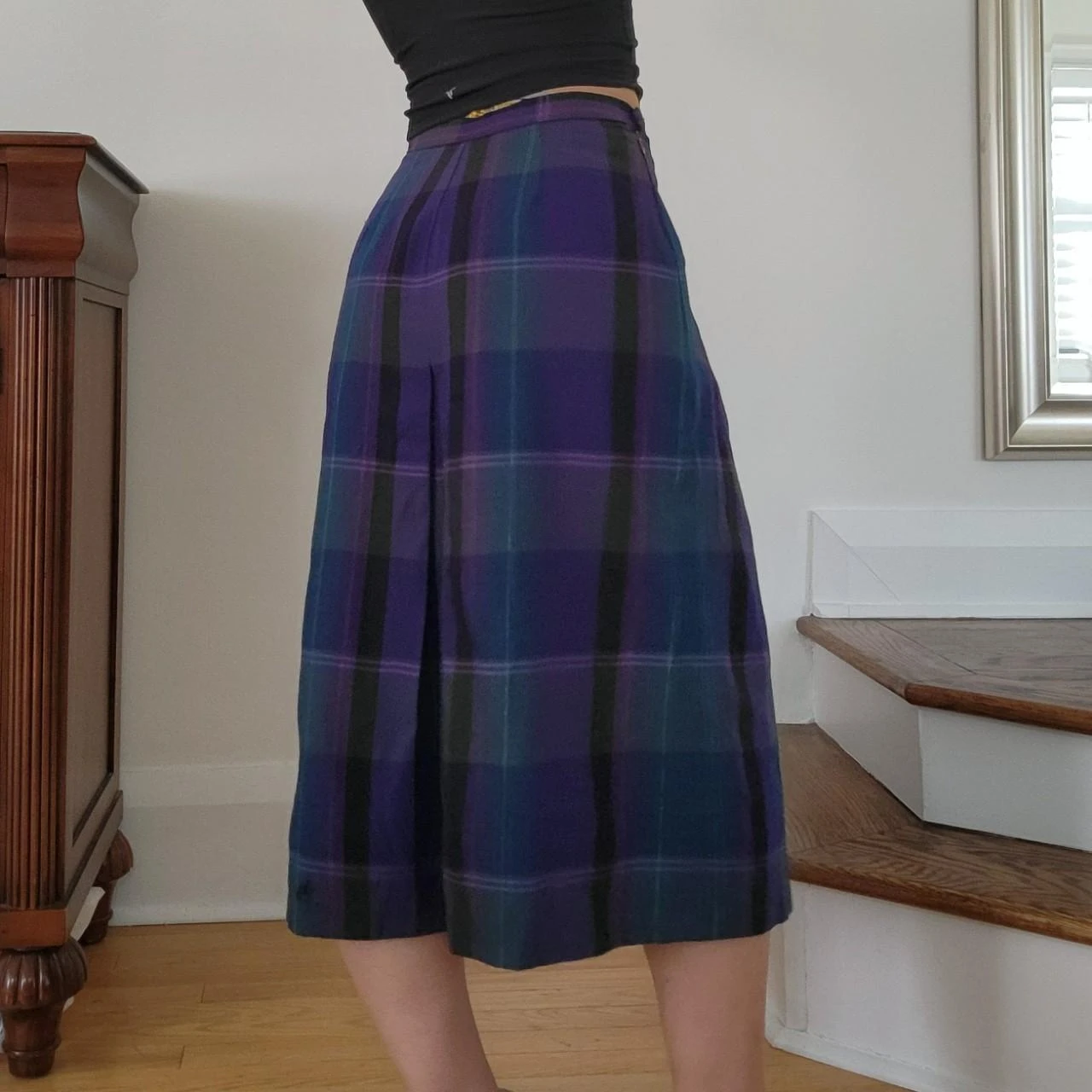 Vintage plaid wool skirt - photo 2
