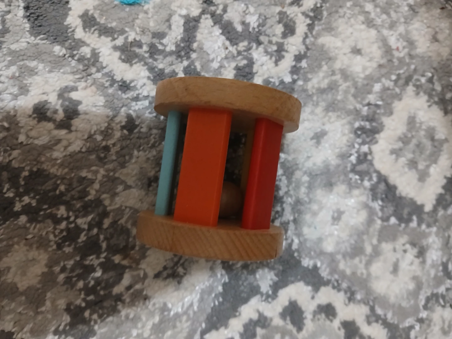 Wooden baby rolling rattle toy🏈