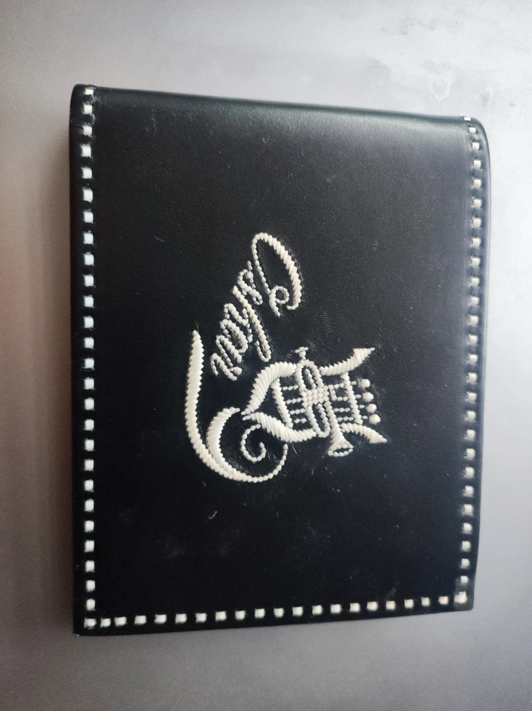 Feather Quill Embroidery Black Leather Wallet - photo 4