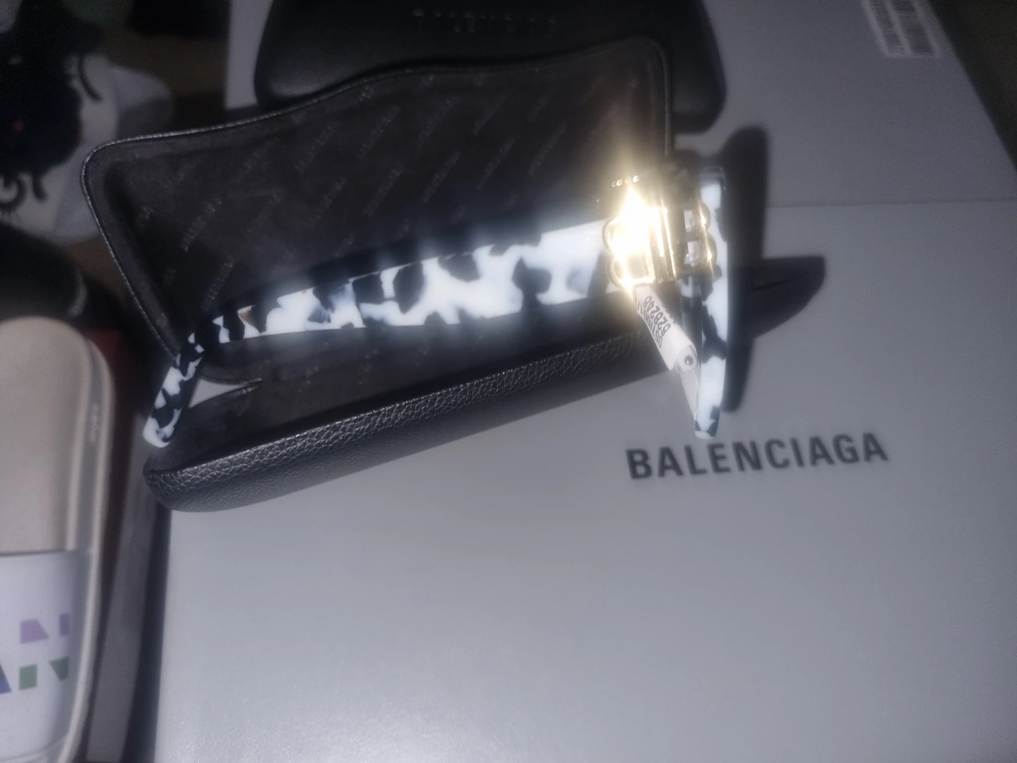 Balenciaga White and Black Pattern Sunglasses - photo 3