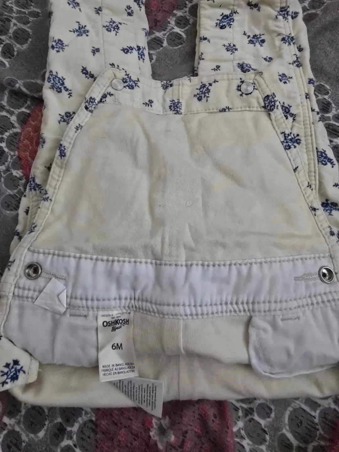 🏈 OshKosh B'gosh Floral Corduroy Overalls - photo 3