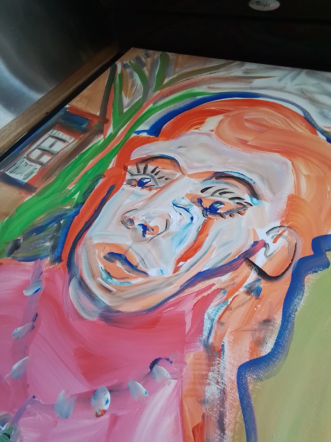 Bold Abstract Portrait Painting - Vibrant Modernist Style - photo 2