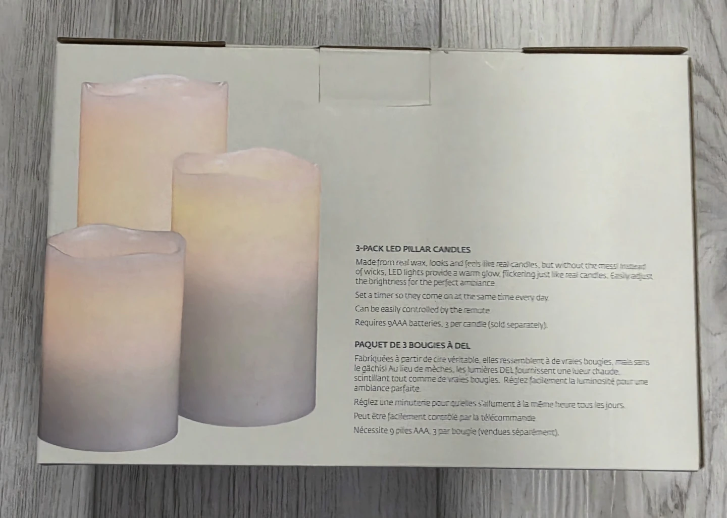 3-Pack LED Battery Operated Pillar Candles - photo 2