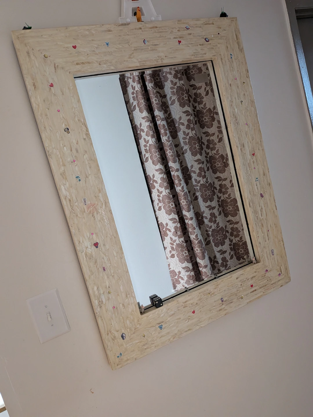 Decorative Wall Mirror with Mother of Pearl Inlay