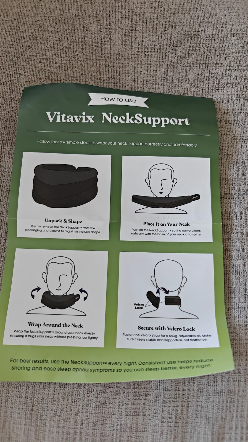 Vitavix Neck Support for Snoring, Soft Foam Neck Brace Relief - photo 2