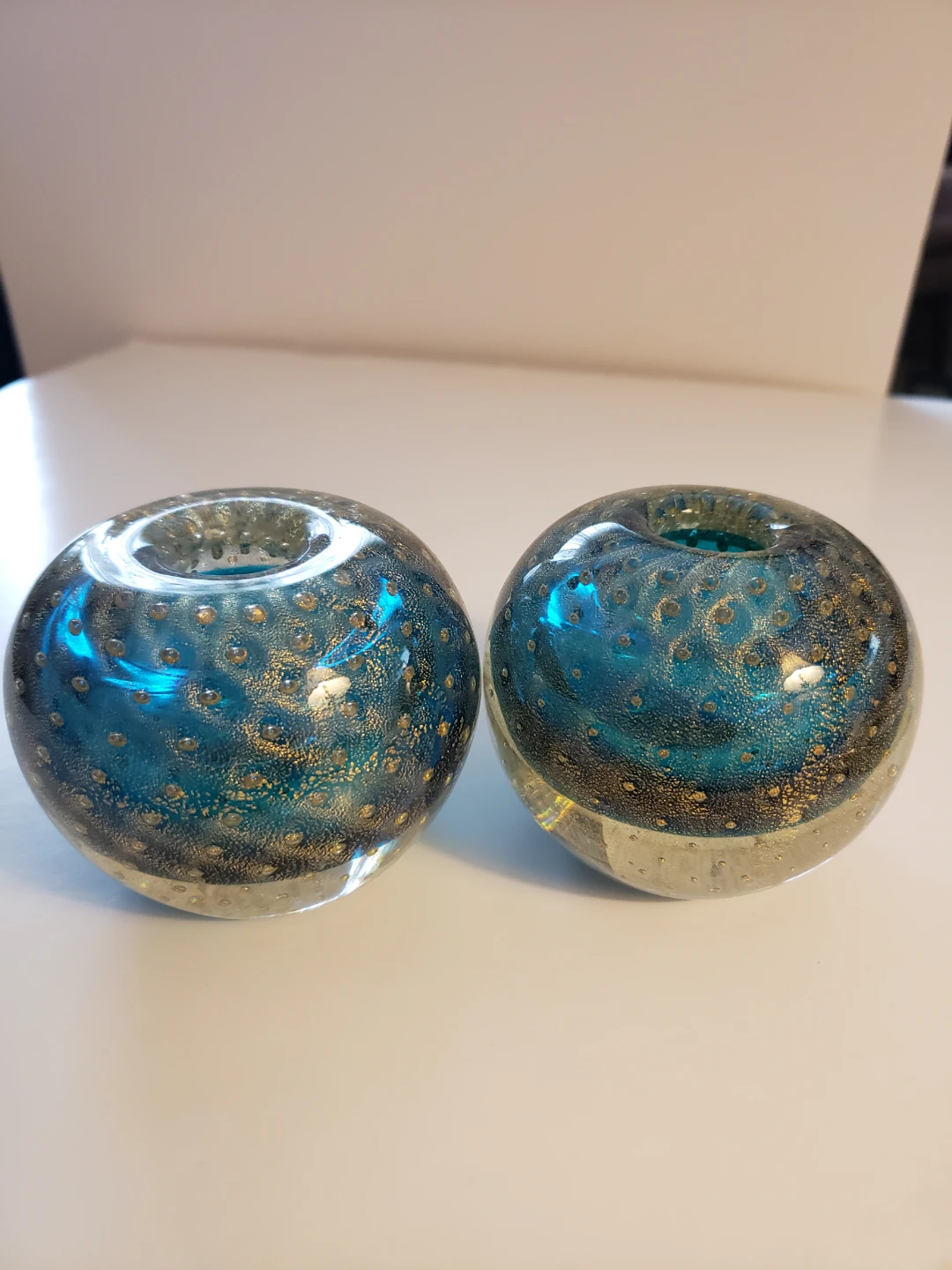 Set of 2 Murano Glass Votives