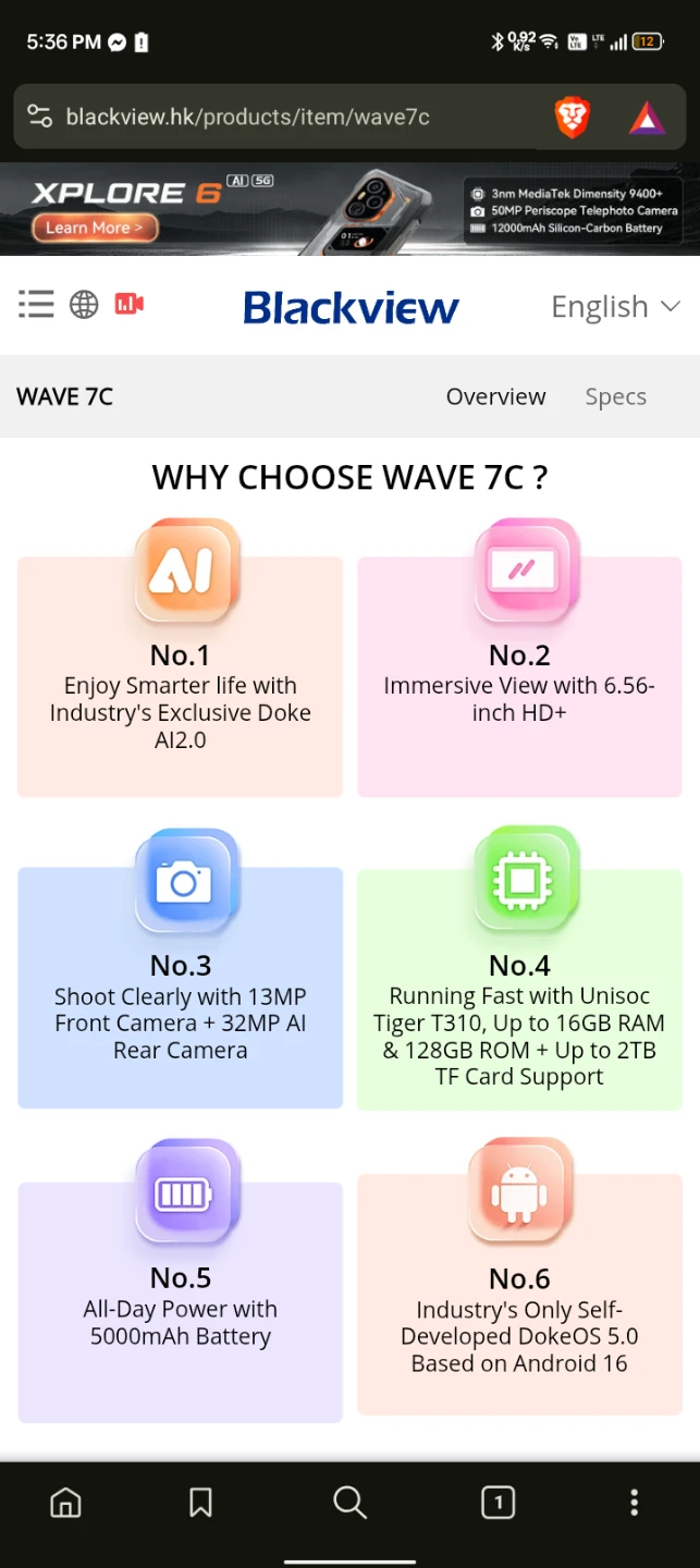 Blackview WAVE 7C Vitality Orange Smartphone - photo 3