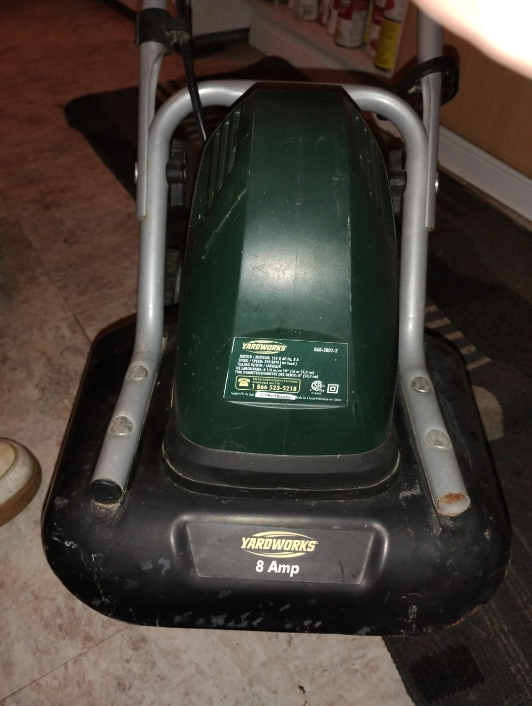 Yardworks 8 Amp Electric Tiller