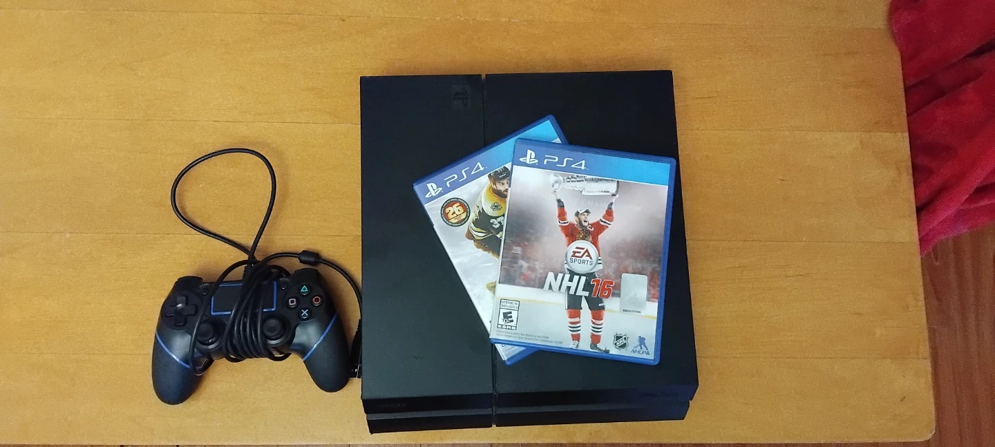 PlayStation 4 Console with Controller and Two Games
