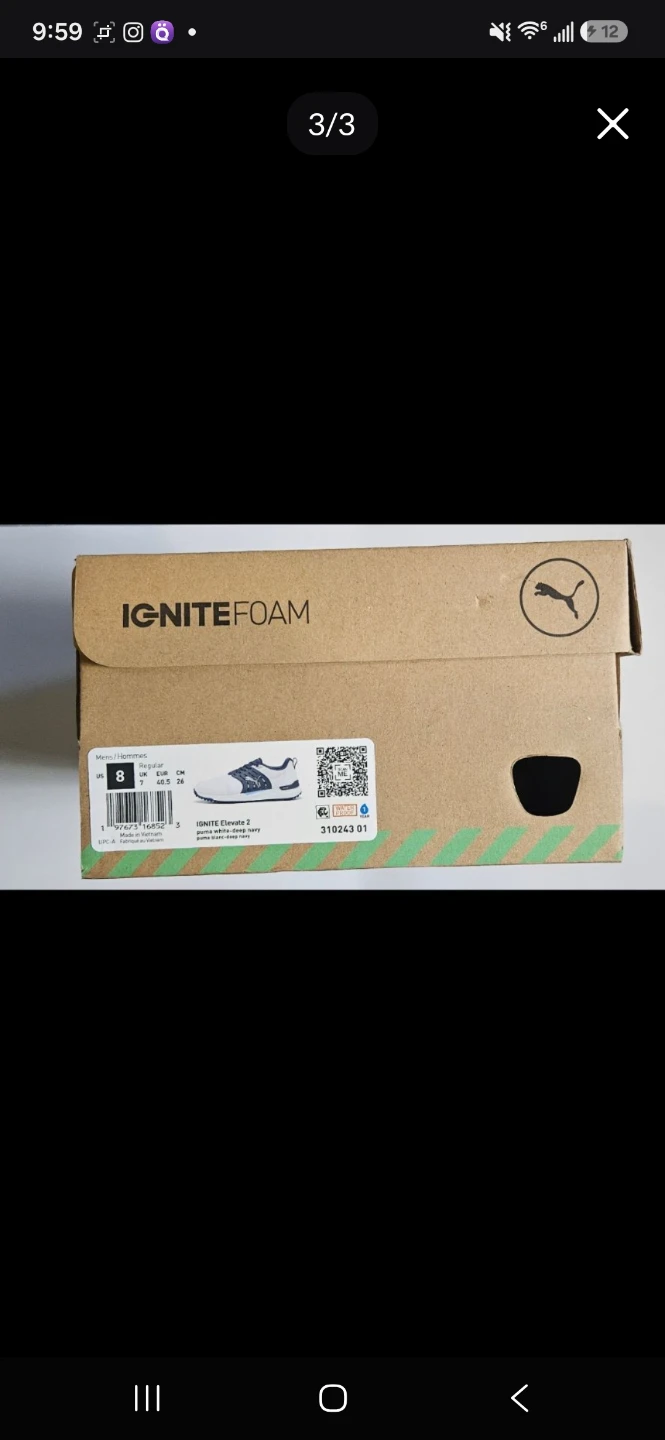 Puma Ignite Elevate 2 Golf Shoes, White/Navy, Size 8 US - photo 2