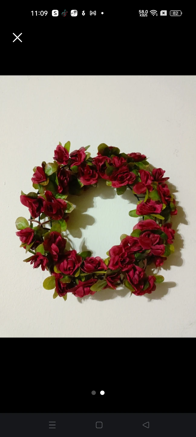 Artificial Red Rose Wreath🏈